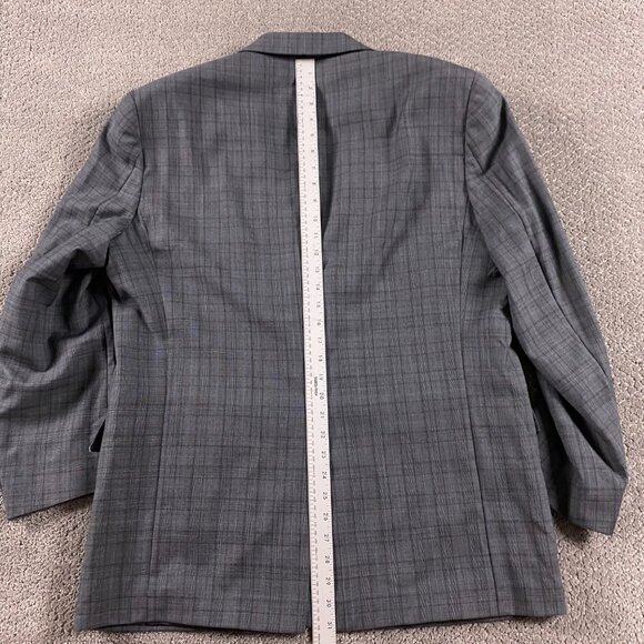 Hart Schaffner Marx Gold Trumpeter Blazer Sport Coat Men's 44R Gray Check - Picture 14 of 15